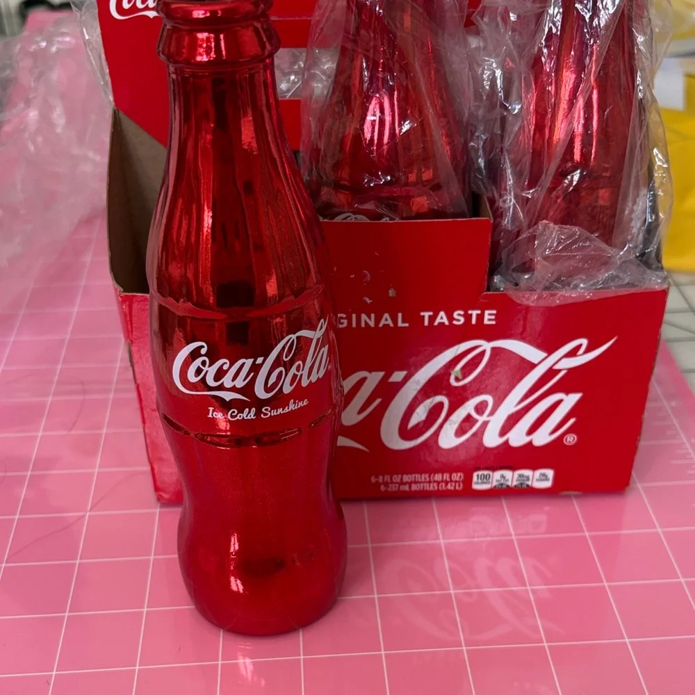 6 ATLANTA Coca Cola Red Bottles Party Pack with Iconic Atlanta Olympics era